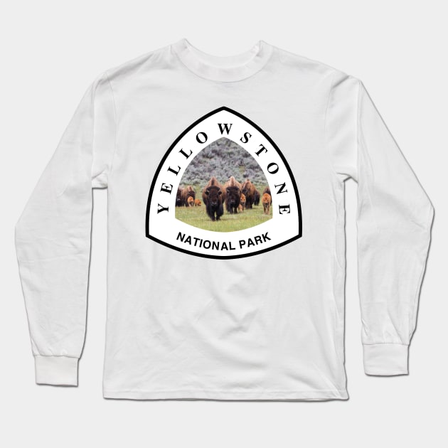 Yellowstone National Park shield Long Sleeve T-Shirt by nylebuss